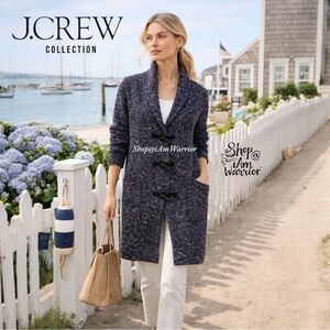 J.Crew Collection speckled toggle coatigan cardigan duster sweater *iAmWarrior